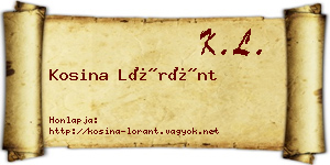 Kosina Lóránt névjegykártya