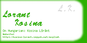 lorant kosina business card