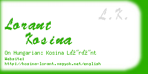 lorant kosina business card